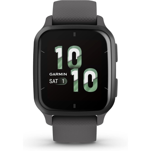 Image 1 de 6.. Montre intelligente GPS Venu Sq 2 de Garmin, suivi de l'état de santé toute la journée, autonomie prolongée, écran AMOLED, ardoise