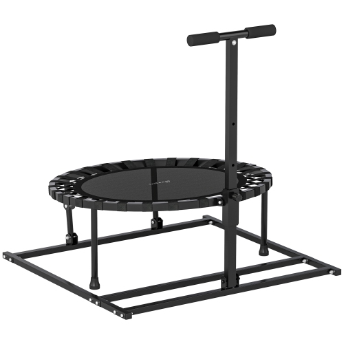 Soozier 2-in-1 38" Volleyball Rebounder Trampoline for Adult, 8-Angle Adjustable Baseball Soccer Rebounder Net, Fitness Mini Trampoline with Handleba
