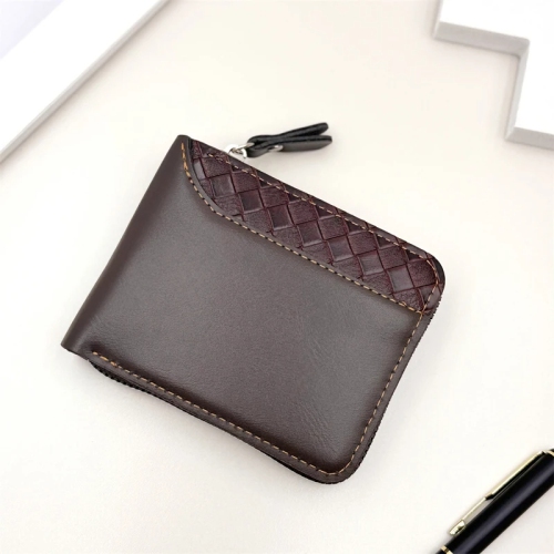 Leather Men’s Wallet Luxury Mens Purse Male Zipper Card Holders with Coin Pocket Rfid Wallets Gifts for Men Money Bag - Black