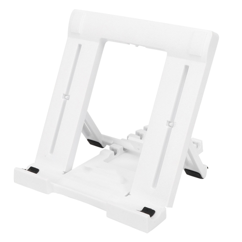 Plastique Support à cinq engrenages Hauteur réglable Rangement portatif Support pour téléphone mobile 7-11&nbsp;po Tablette PC de bureau，Blanc