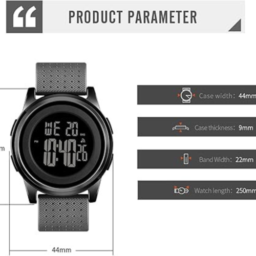 Mens Watch Ultra-Thin Digital Sports Watch Simple Waterproof Stainless Steel Fashion Wrist Watch for Men Women