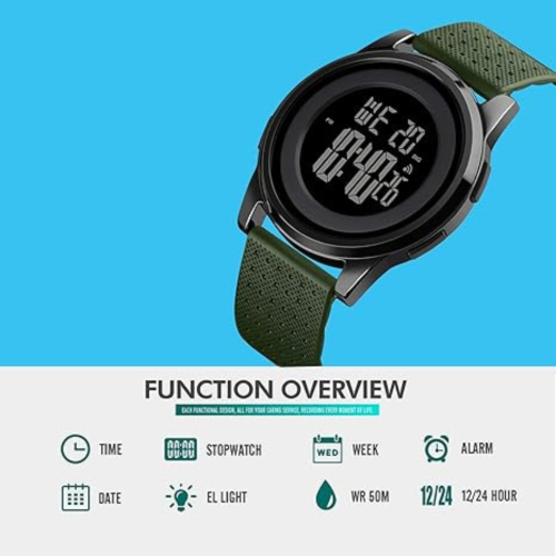 Mens Watch Ultra-Thin Digital Sports Watch Simple Waterproof Stainless Steel Fashion Wrist Watch for Men Women