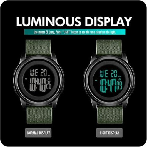 Mens Watch Ultra-Thin Digital Sports Watch Simple Waterproof Stainless Steel Fashion Wrist Watch for Men Women