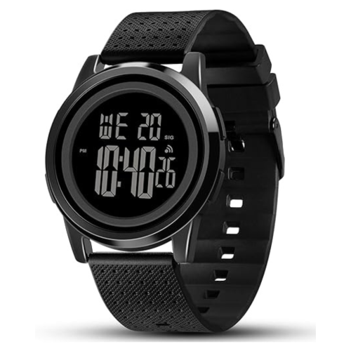 Mens Watch Ultra-Thin Digital Sports Watch Simple Waterproof Stainless Steel Fashion Wrist Watch for Men Women