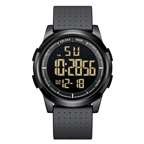 PRIME MADE  Golden Hour Ultra-Thin Minimalist Sports Waterproof Digital Watches Men With Wide-Angle Display Rubber Strap Wrist Watch for Men Women