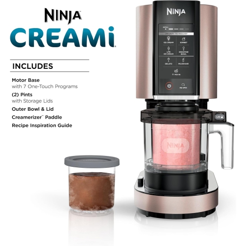 Ninja CREAMi Ice Cream Maker, for Gelato, Mix-ins, Milkshakes, Sorbet, Smoothie Bowls & More, 7 One-Touch Programs, with Pint Containers & Lids,