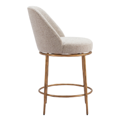 Nordhavn Swivel Counter Stool Beige & Gold