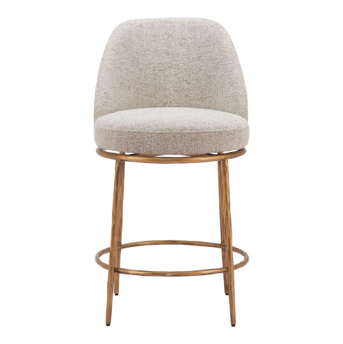 Nordhavn Swivel Counter Stool Beige & Gold