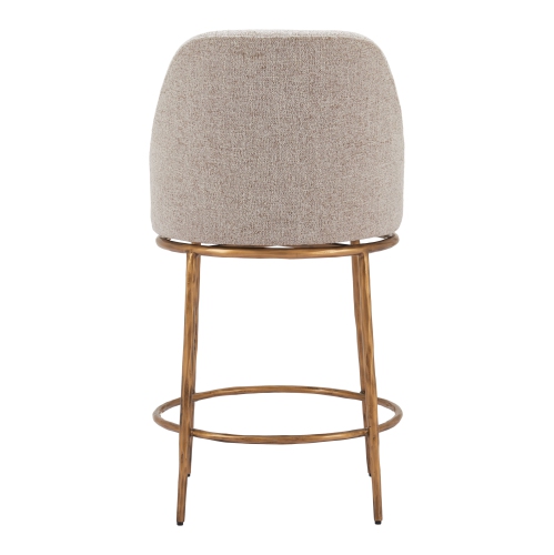 Nordhavn Swivel Counter Stool Beige & Gold