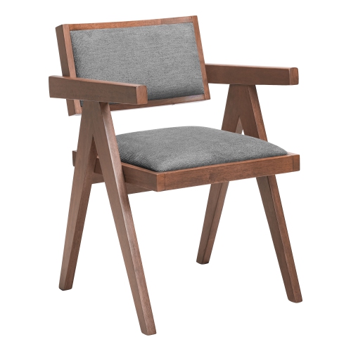 Chaise de salle à manger Delhi, gris et noyer