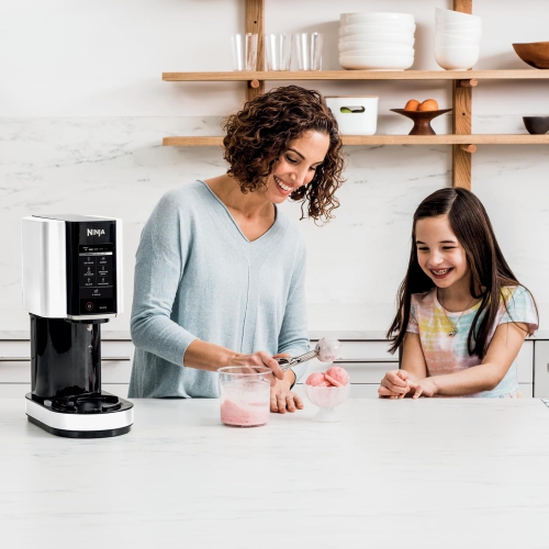 Ninja CREAMi Ice Cream Maker, 7 One-Touch Programs, with Pint Containers & Lids. WHITE