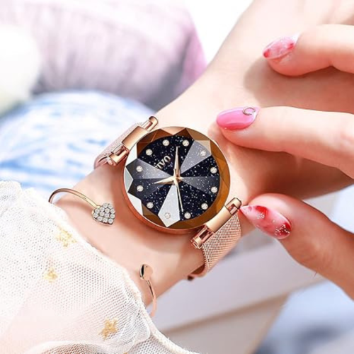 Womens Watch, Waterproof Ladies Watch, Analog Quartz Wrist Watches for Women Stainless Steel Mesh Strap Elegant Dress Designer Womens Watches Diamond