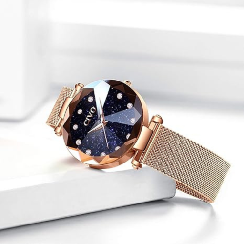 Womens Watch, Waterproof Ladies Watch, Analog Quartz Wrist Watches for Women Stainless Steel Mesh Strap Elegant Dress Designer Womens Watches Diamond