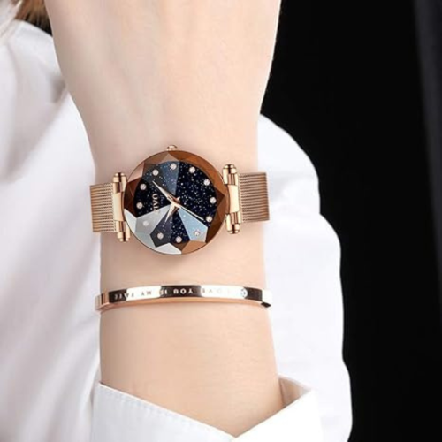 Womens Watch, Waterproof Ladies Watch, Analog Quartz Wrist Watches for Women Stainless Steel Mesh Strap Elegant Dress Designer Womens Watches Diamond