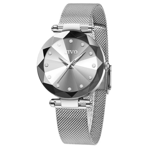 Womens Watch, Waterproof Ladies Watch, Analog Quartz Wrist Watches for Women Stainless Steel Mesh Strap Elegant Dress Designer Womens Watches Diamond