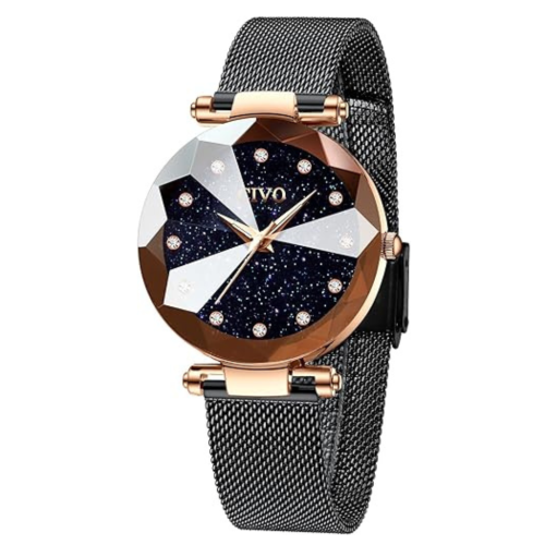 Womens Watch, Waterproof Ladies Watch, Analog Quartz Wrist Watches for Women Stainless Steel Mesh Strap Elegant Dress Designer Womens Watches Diamond