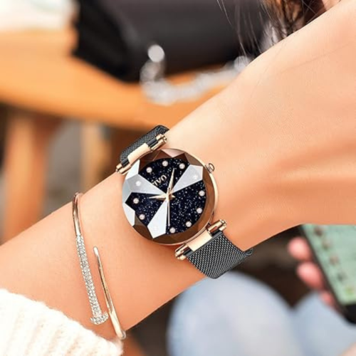 Womens Watch, Waterproof Ladies Watch, Analog Quartz Wrist Watches for Women Stainless Steel Mesh Strap Elegant Dress Designer Womens Watches Diamond