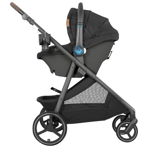 Système de voyage Shyft Intuiti d'Evenflo avec siège d'auto pour bébé Revolve180 LiteMax NXT SensorySoothe - Noir
