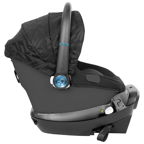 Système de voyage Shyft Intuiti d'Evenflo avec siège d'auto pour bébé Revolve180 LiteMax NXT SensorySoothe - Noir