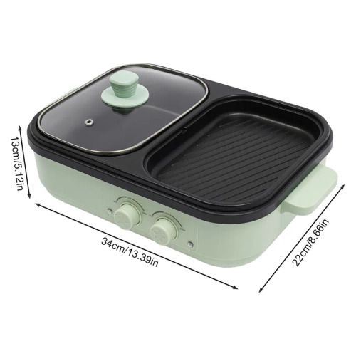 Multi-Purpose Electric Hot Pot with Grill, 1300W, 110V