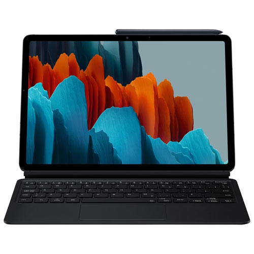 Étui-clavier Book Cover de Samsung pour Galaxy Tab S8/S7 - Noir - Boîte ouverte