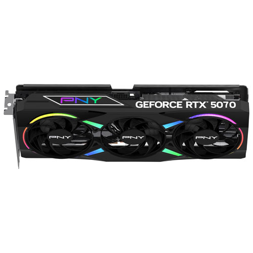 Carte graphique GeForce RTX 5070 ARGB OC de PNY avec mémoire GDDR7 de 12 Go