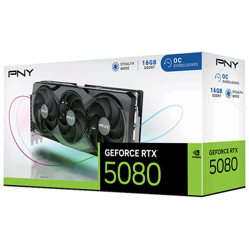PNY NVIDIA GeForce RTX 5080 16GB GDDR7 Video Card
