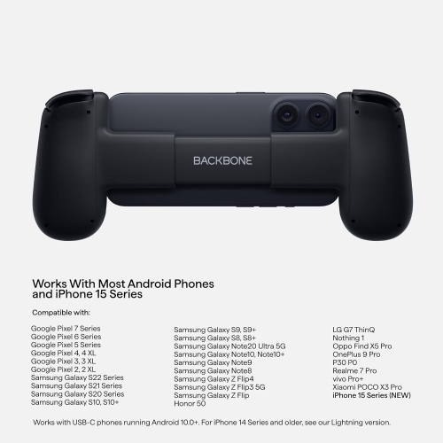 BACKBONE One Mobile Gaming Controller for Android and iPhone 15/16 Series - 2nd Gen