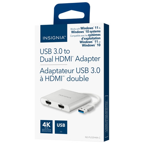 Open Box Insignia USB 3.0 to Dual HDMI with 4K Adapter