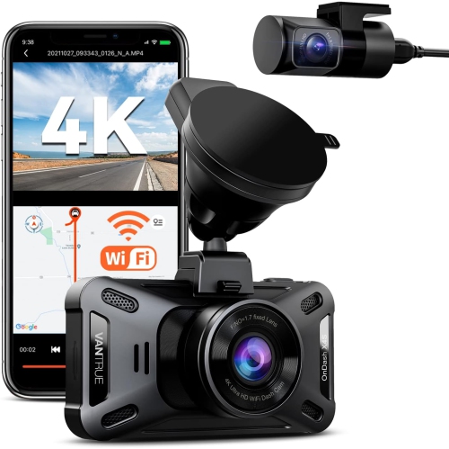 VANTRUE  X4S Duo 4K+1080P Front And Back Car Dashboard Camera, 24H Parking Mode, G-Sensor, Superior Night Vision, Wdr - Refurbished(Excellent)