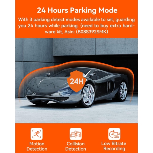 VANTRUE X4S Duo 4K+1080P Front and Back Car Dashboard Camera, 24H Parking Mode, G-Sensor, Superior Night Vision, WDR - Refurbished(Excellent)