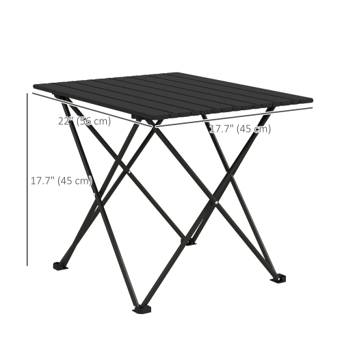 Table de camping pliante Outsunny de 22 po, table de pique-nique portative extérieure avec sac de transport, table pliable pour le camping,