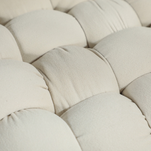 HOMCOM Woven Upholstered Bedroom Entryway Bench, 39" Modern Velvet End of Bed Bench with Gold Hairpin Legs for Hallway, Living Room, Cream White