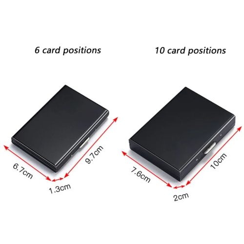10 Card Slots Storage Box Driver License Storage Card Holder Stainless Steel Anti-Theft Brush bank Credit Card Metal Card Bag - Blue
