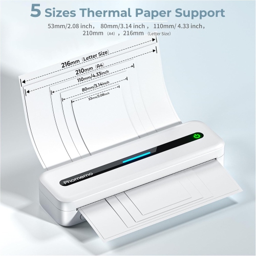 Phomemo M832 All-in-one Thermal Printer for A4 and leller size - with one roll paper inside