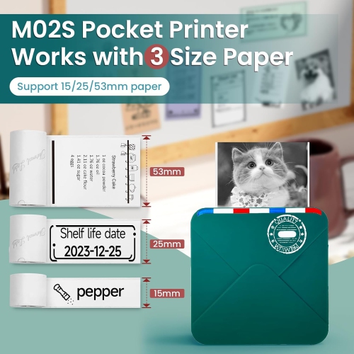 Mini imprimante Bluetooth M02S de Phomemo pour autocollants et étiquettes