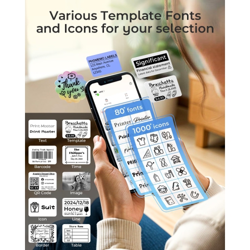 Phomemo M220 Bluetooth Portable Thermal Business Label Maker for store and shop - with 1 roll of paper inside