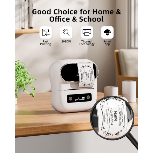 Phomemo M220 Bluetooth Portable Thermal Business Label Maker for store and shop - with 1 roll of paper inside