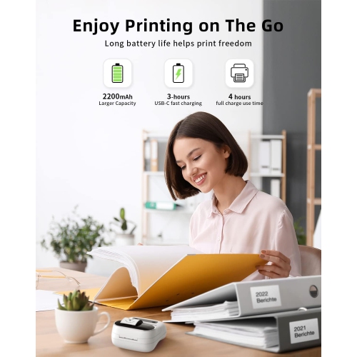 Phomemo M220 Bluetooth Portable Thermal Business Label Maker for store and shop - with 1 roll of paper inside