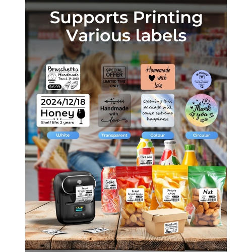 Phomemo M220 Bluetooth Portable Thermal Business Label Maker for store and shop- with 1 roll of paper inside