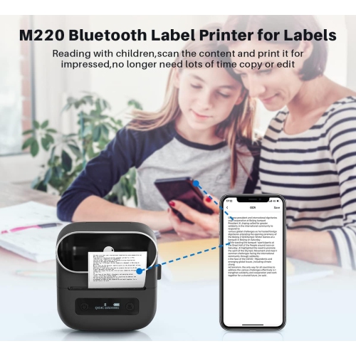 Phomemo M220 Bluetooth Portable Thermal Business Label Maker for store and shop- with 1 roll of paper inside