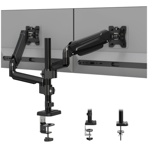 NIERBO  Dual Monitor Desk Mount for 32-Inch Screens, Ergonomic Gas Spring Arm Stand With Cable Management, Tilt, Swivel, Rotation, Vesa 75/100 Mm