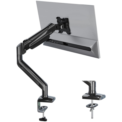 Single Arm Monitor Desk Mount for 13-34 inch Screen, Tilt, Swivel, Rotation, Ergonomic Gas Spring Monitor Stand with Cable Management, VESA 75/100mm