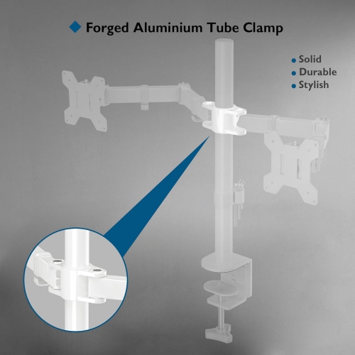Dual Monitor Stand for 13-27 inch Screens, Ergonomic Double Monitor Mount Stands, Height Adjustable Dual Monitor Arm Bracket Tilt 90° Swivel 180°