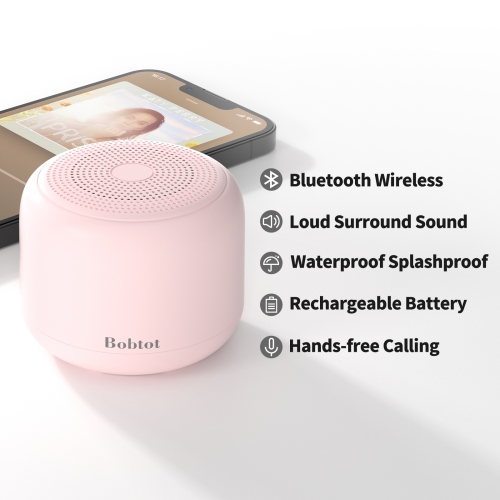 Bobtot Portable Bluetooth Speakers with Strap, Wireless IPX5 Waterproof Mini Speaker with Loud Stereo Sound, 20 Hours Playtime, Rechargeable Battery,