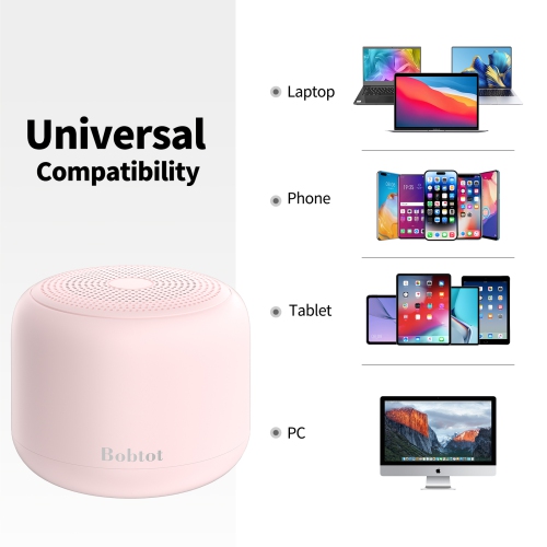 Bobtot Portable Bluetooth Speakers with Strap, Wireless IPX5 Waterproof Mini Speaker with Loud Stereo Sound, 20 Hours Playtime, Rechargeable Battery,