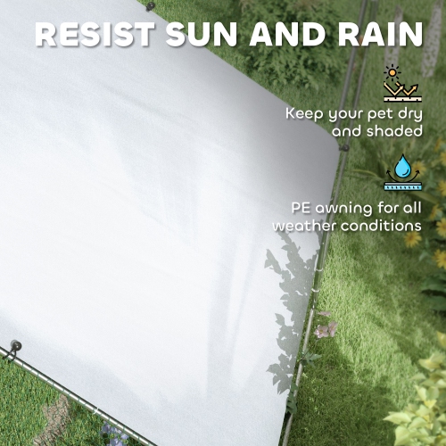 PawHut Metal Chicken Coop, Walk-in Large Chicken Run, Poultry Cage for 30-40 Hen, Duck, Rabbit with Water- and UV-Protection Cover, for Backyard,