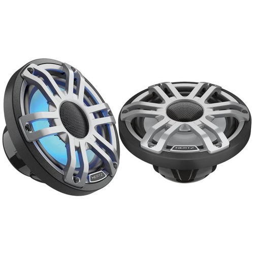 Haut-parleurs nautiques à 2 voies de 6,5&nbsp;po HMX 6,5 S-LD-G de Hertz avec éclairage RVB LED - Gris