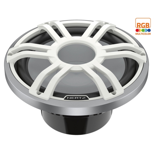 Hertz HMS 12 S2-LD-SW 12" 2-Ohm Marine Sport RGB LED Subwoofer - White Sport Grille