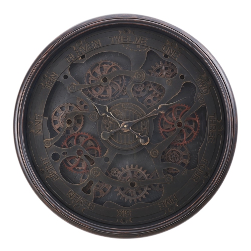 Monarch Specialties I 9029 - Clocks, 30" Round, Gear Mechanism, Large Oversized, Wall Clock, Black, Transitional